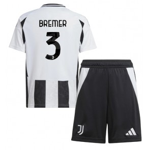 Juventus Gleison Bremer #3 Dětské Domácí dres komplet 2024-25 Krátký Rukáv (+ trenýrky)